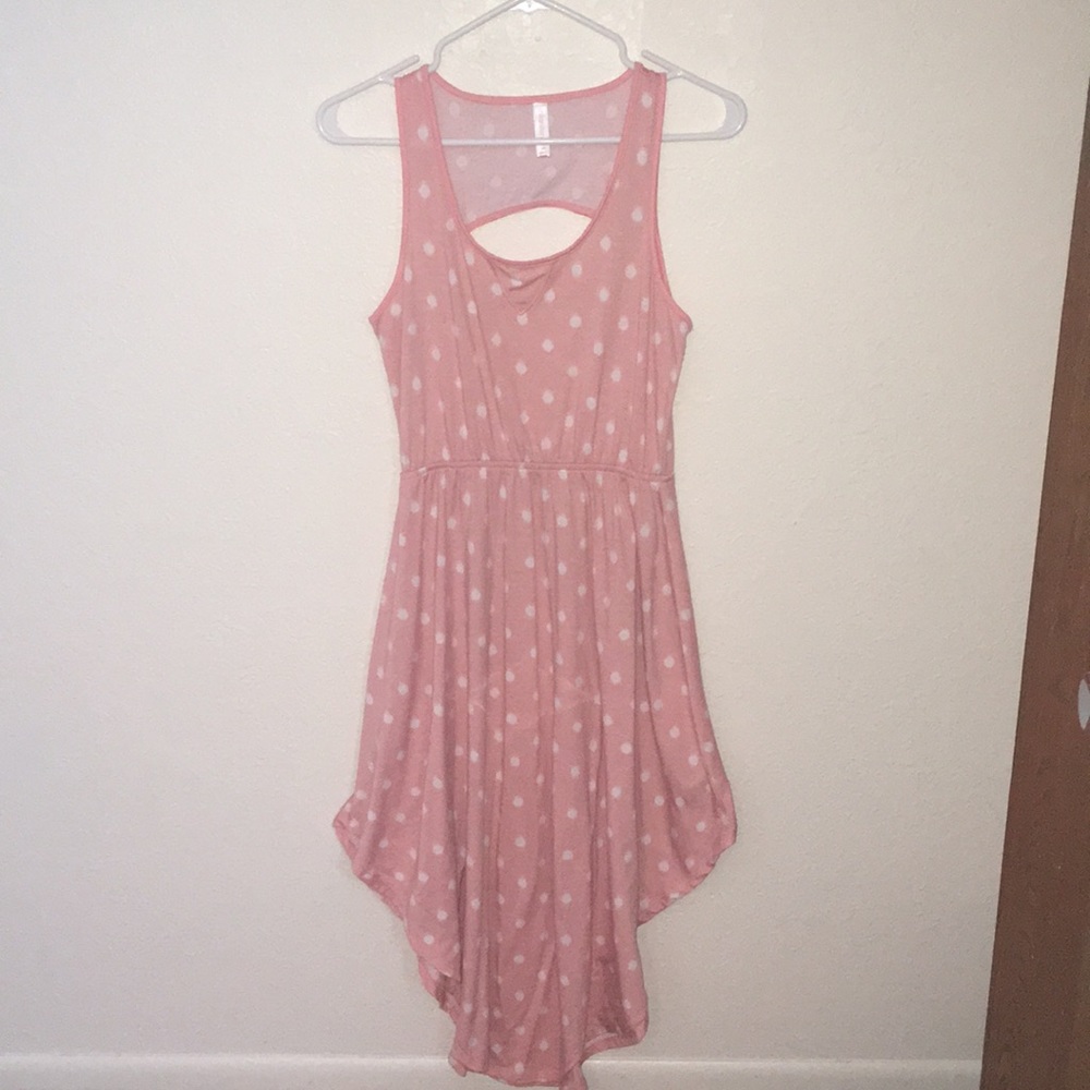 Pink and White Polka Dot Dress